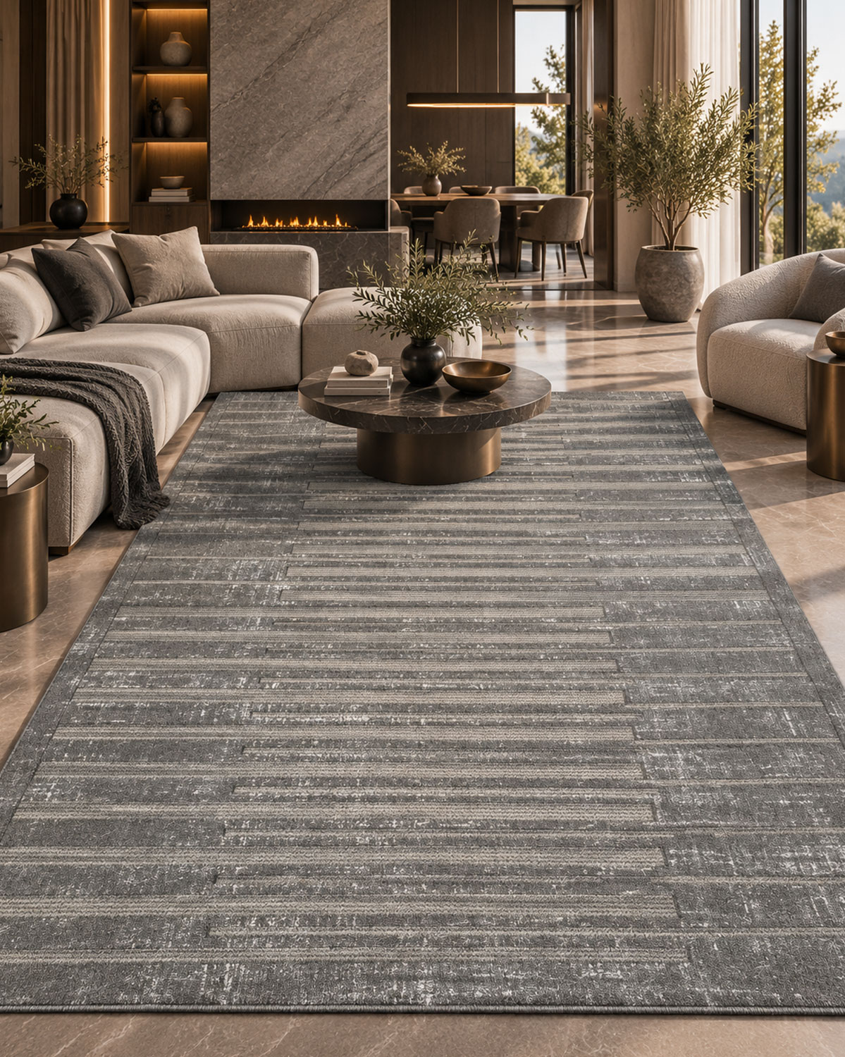 APEX 9008 | Modern Linear Rug | Lorenzo Carpet