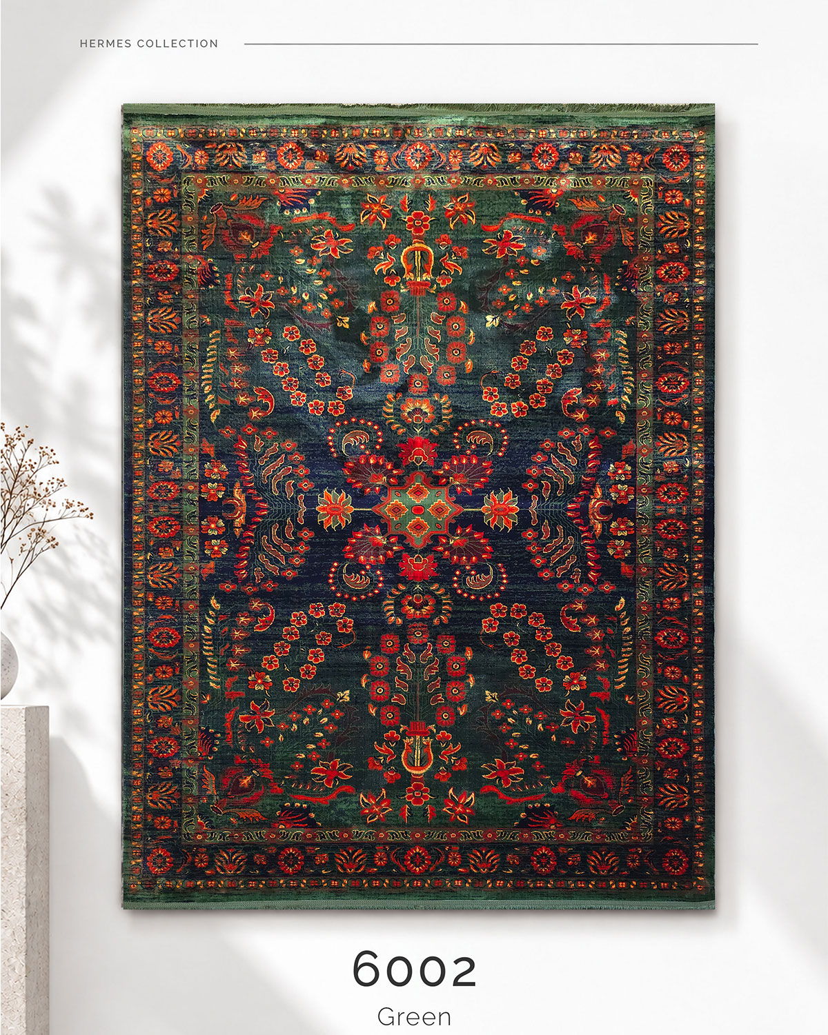 HERMES 6002 Green | Classic Persian Rug | Lorenzo Carpet