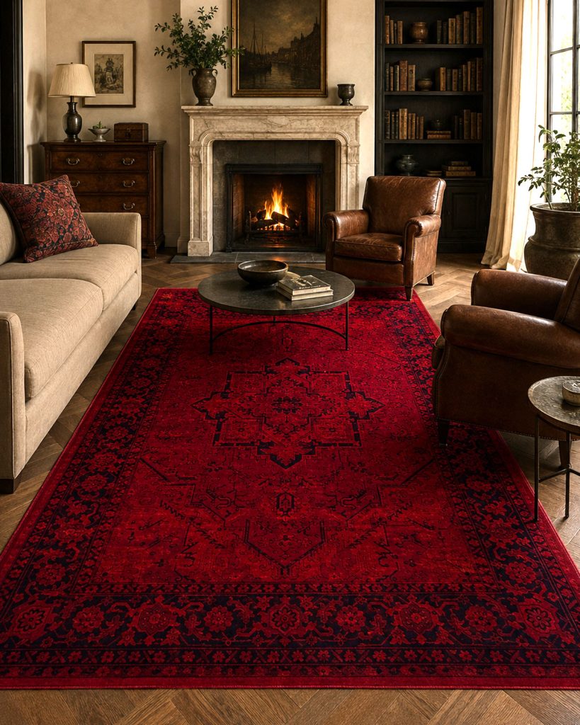 HERMES 6034 Red | Persian Medallion Rug | Lorenzo Carpet