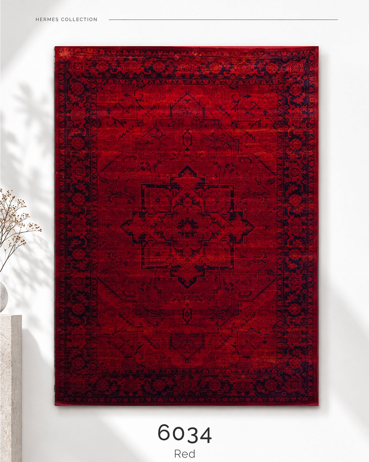 HERMES 6034 Red | Persian Medallion Rug | Lorenzo Carpet