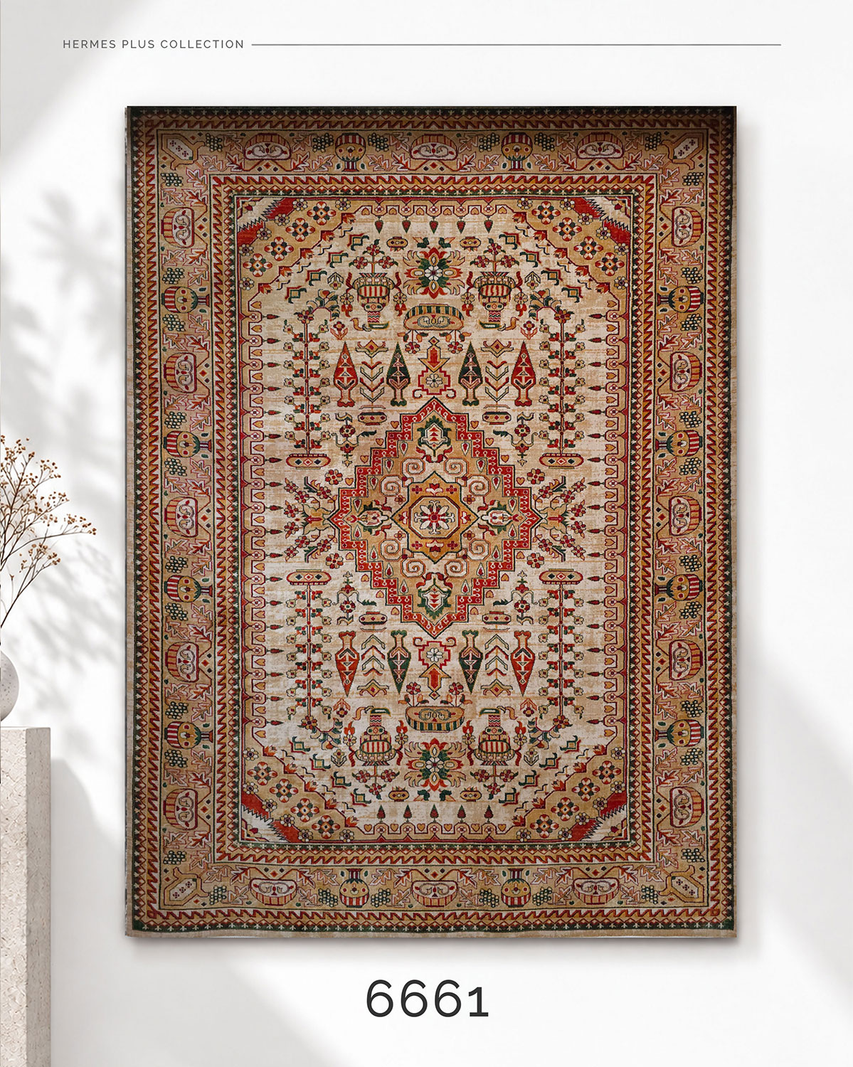 HERMES PLUS 6661 Cream | Persian Medallion Rug | Lorenzo Carpet