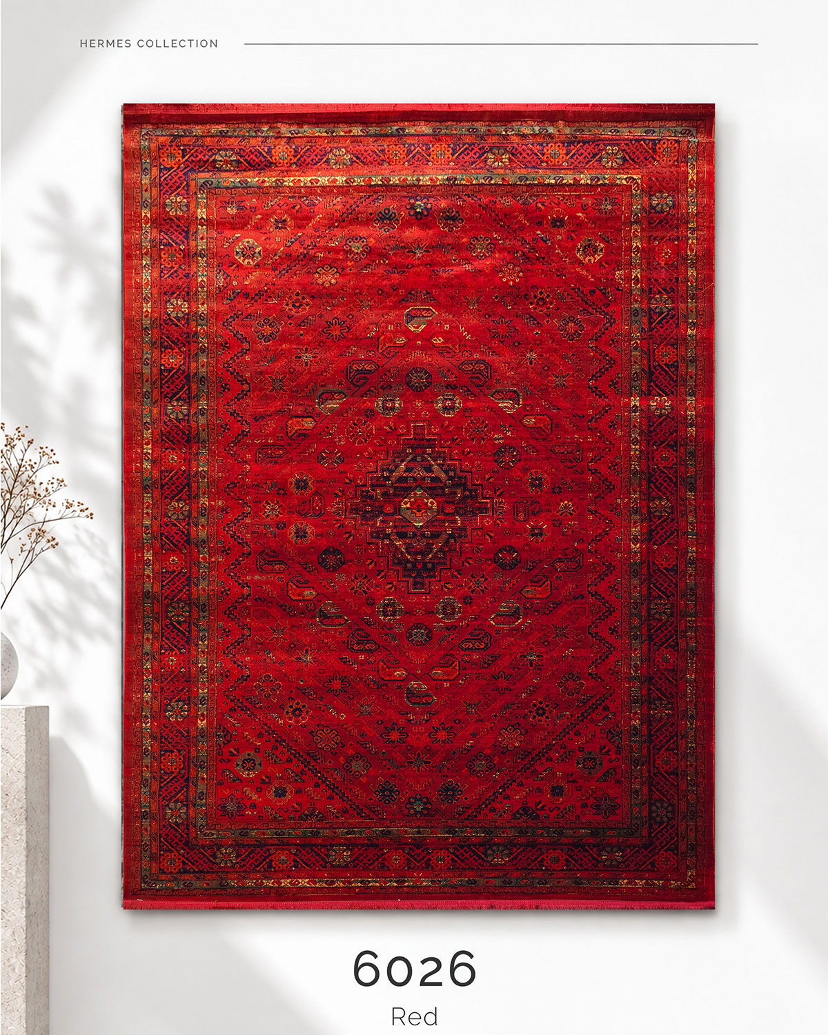HERMES 6026 Red | Persian Medallion Rug | Lorenzo Carpet