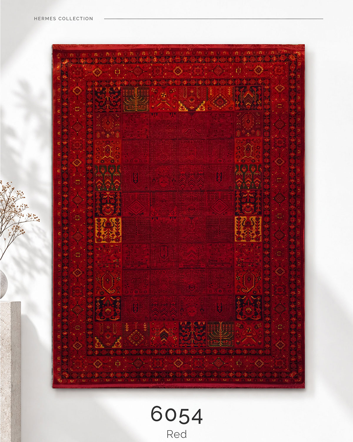 HERMES 6054 Red | Persian Patchwork Rug | Lorenzo Carpet