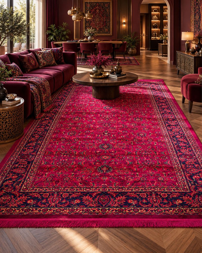 HERMES 6059 Red | Persian Floral Rug | Lorenzo Carpet