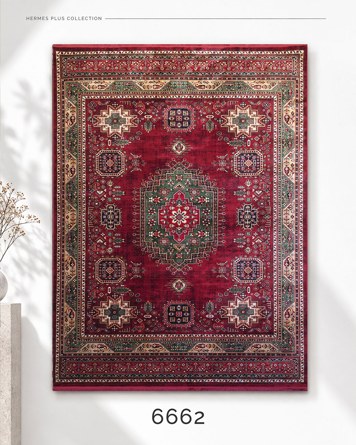 HERMES PLUS 6662 Red | Persian Medallion Rug | Lorenzo Carpet