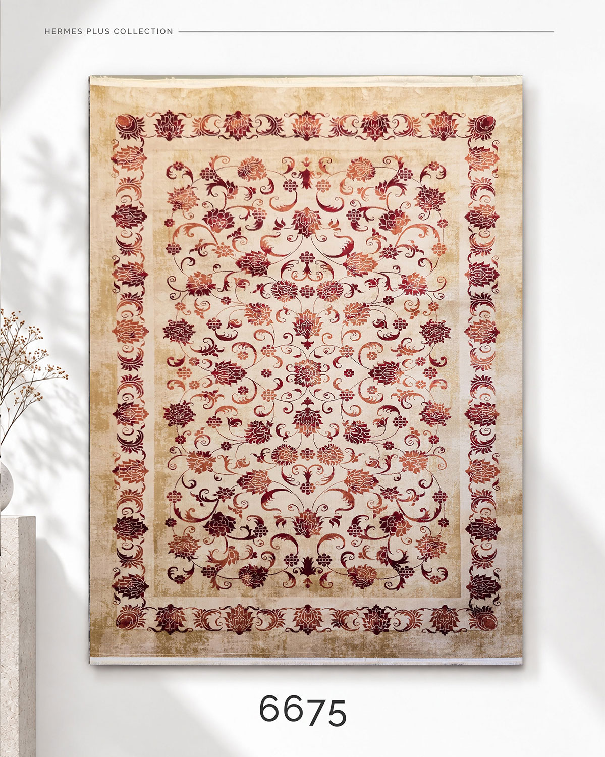 HERMES PLUS 6675 Cream | Persian Floral Rug | Lorenzo Carpet