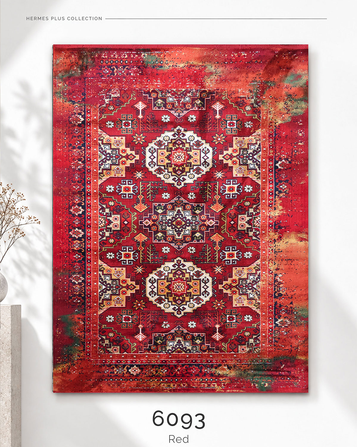 Hermes Plus 6093 Red | Distressed Persian Rug | Lorenzo Carpet